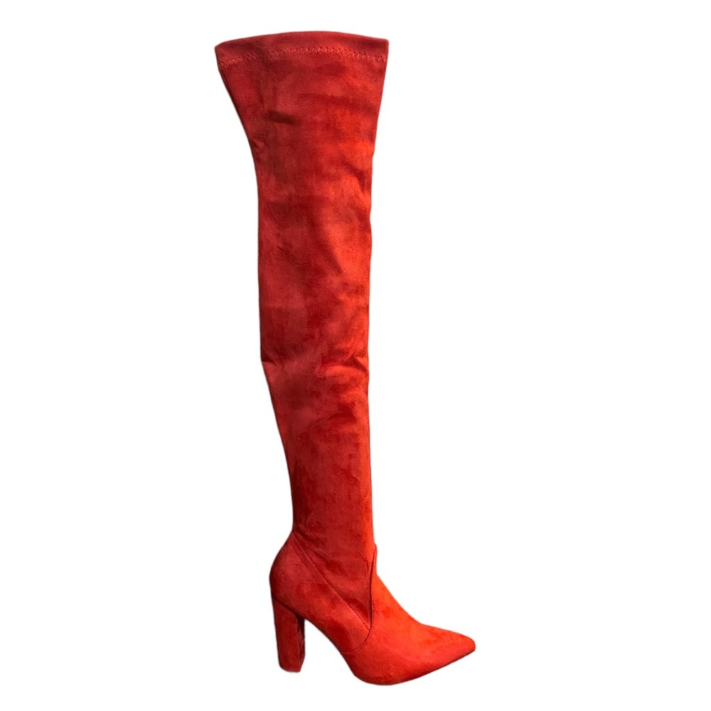 Forever Red Over the Knee High Boots